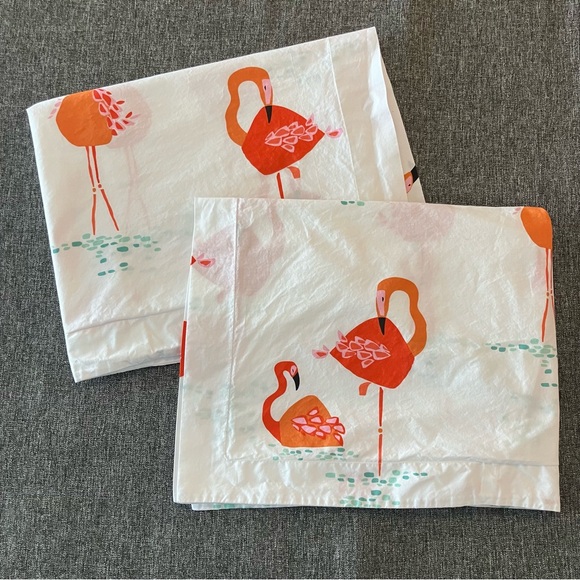 The Company Store Set of 2 Standard Pillow Shams 100% Cotton Percale Flamingo - Picture 1 of 8